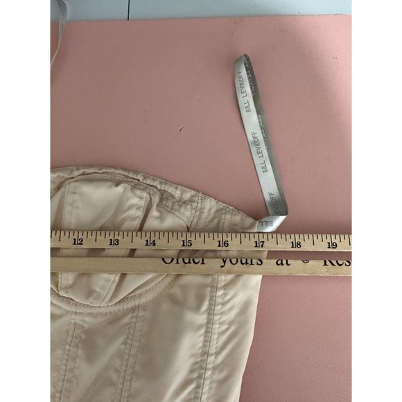 Bill Levkoff Bustier Lingerie Beige Womens Sz 10 Polyester Strapless Zip Corset - Picture 2 of 16